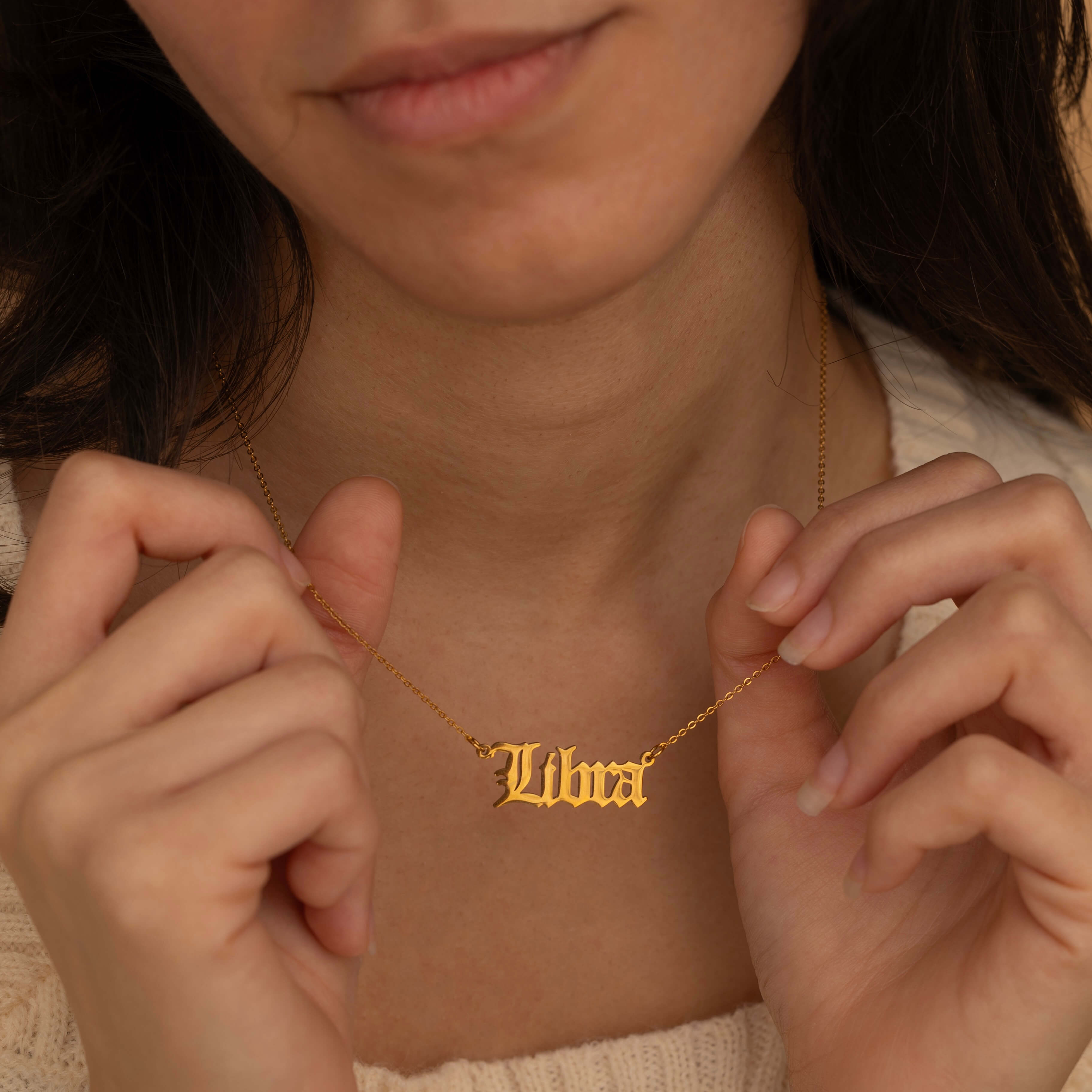 Zodiac Name Necklace