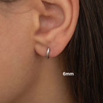 Silver Everyday Huggie Hoop Earrings for Women. Waterproof and Tarnish Free Earrings