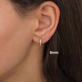 Gold  Diamond Huggie Hoop Earrings for Everyday. Waterproof and Tarnish Free Earrings 