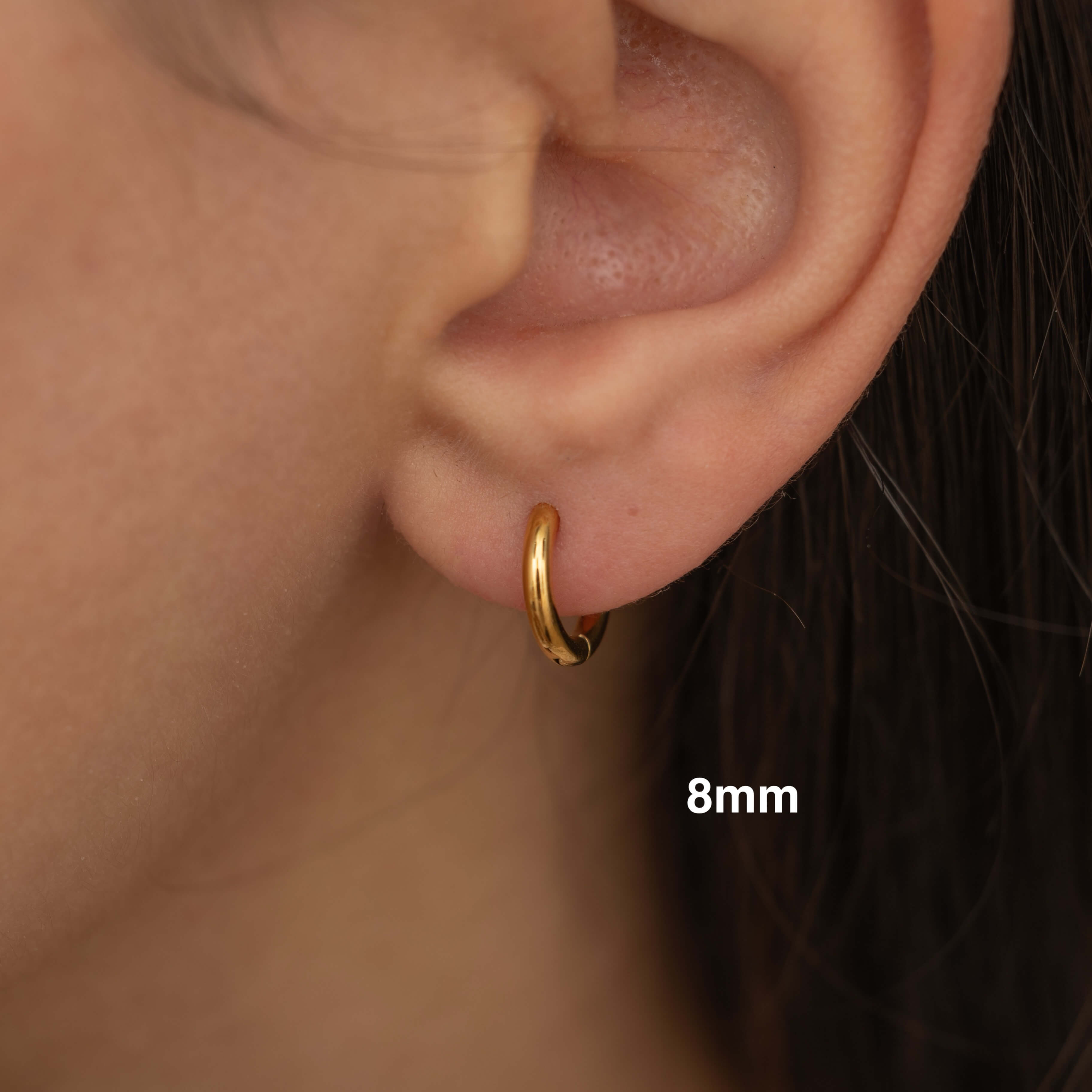 Gold Everyday Huggie Hoop Earrings for Women. Waterproof and Tarnish Free Earrings