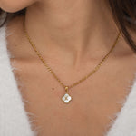 Gold Clover Initial Necklace for Women Tarnish Free and Waterproof jewelry