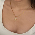 Dainty Gold North Star Necklace with Diamond 