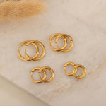 Gold Everyday Huggie Hoop Earrings for Women. Waterproof and Tarnish Free Earrings