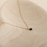 Satellite Chain with a rectangular onyx pendant