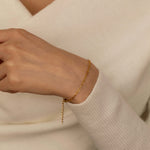 Gold Custom Paperclip Link Bracelet for Women. Tarnish Free and Waterproof Jewelry