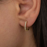 gold diamond huggie hoop earrings for everyday wear