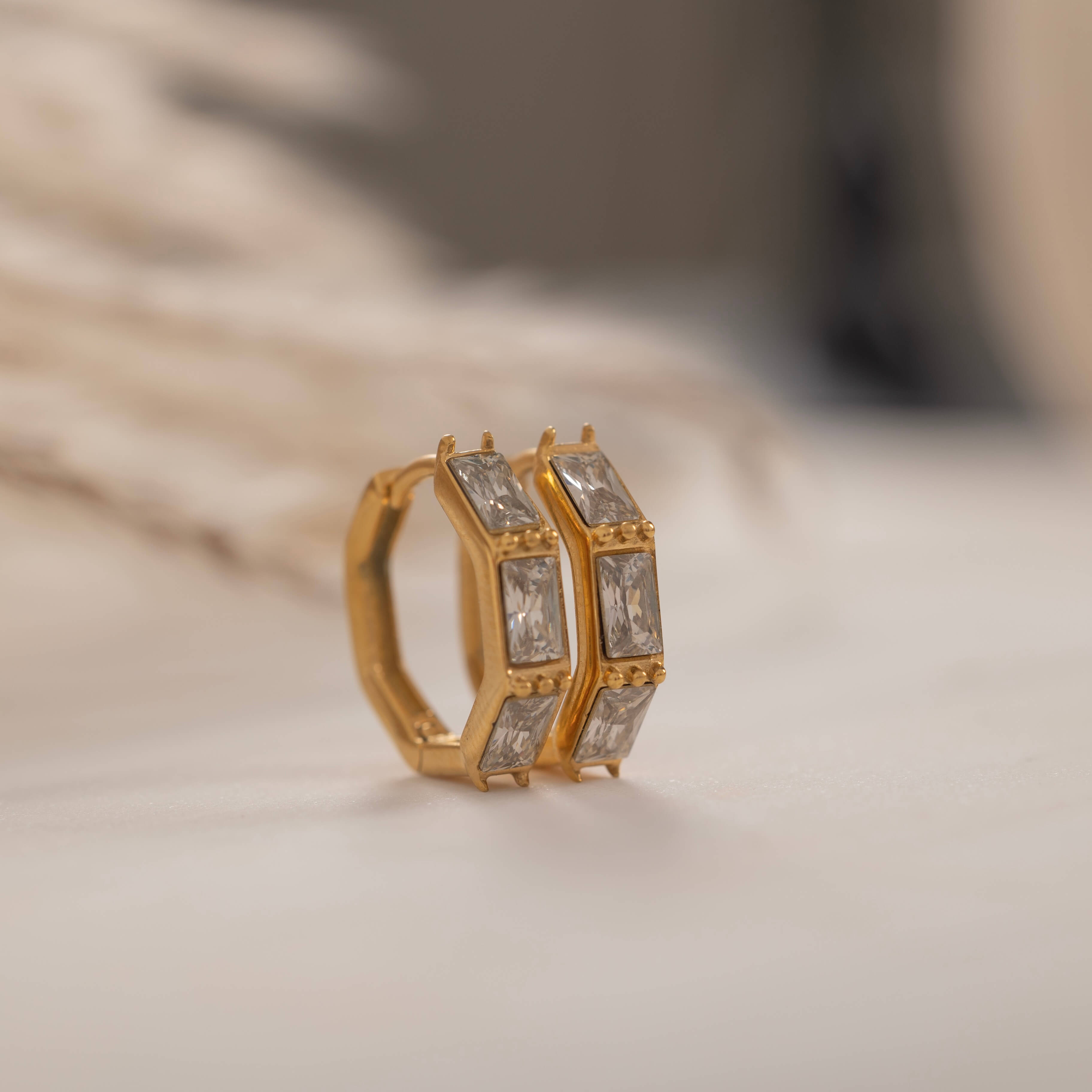 gold diamond hoop earrings