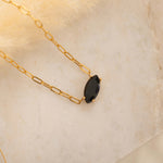 Marquise Black Stone Onyx Necklace 