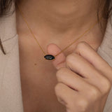 Marquise Black Stone Onyx Necklace 