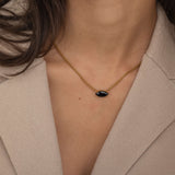 Marquise Black Stone Onyx Necklace 