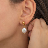 gold stud pearl earrings