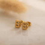 custom initial bubble letter earrings