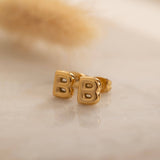 custom initial bubble letter earrings