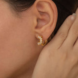 waterproof gold marquise diamond hoop earrings