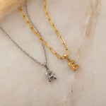 Custom Letter Necklace in Silver and Gold