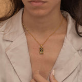  Gold the star tarot necklace with cubic zirconia accents and an onyx  back stone, symbolizing hope, inspiration, and spiritual guidance 