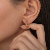 anti tarnish emerald hoops