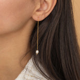 waterproof gold chain pearl earrings 