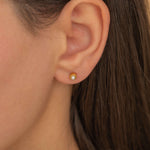 dainty vintage style gold pearl stud earrings for everyday wear since they are waterproof and tarnish free