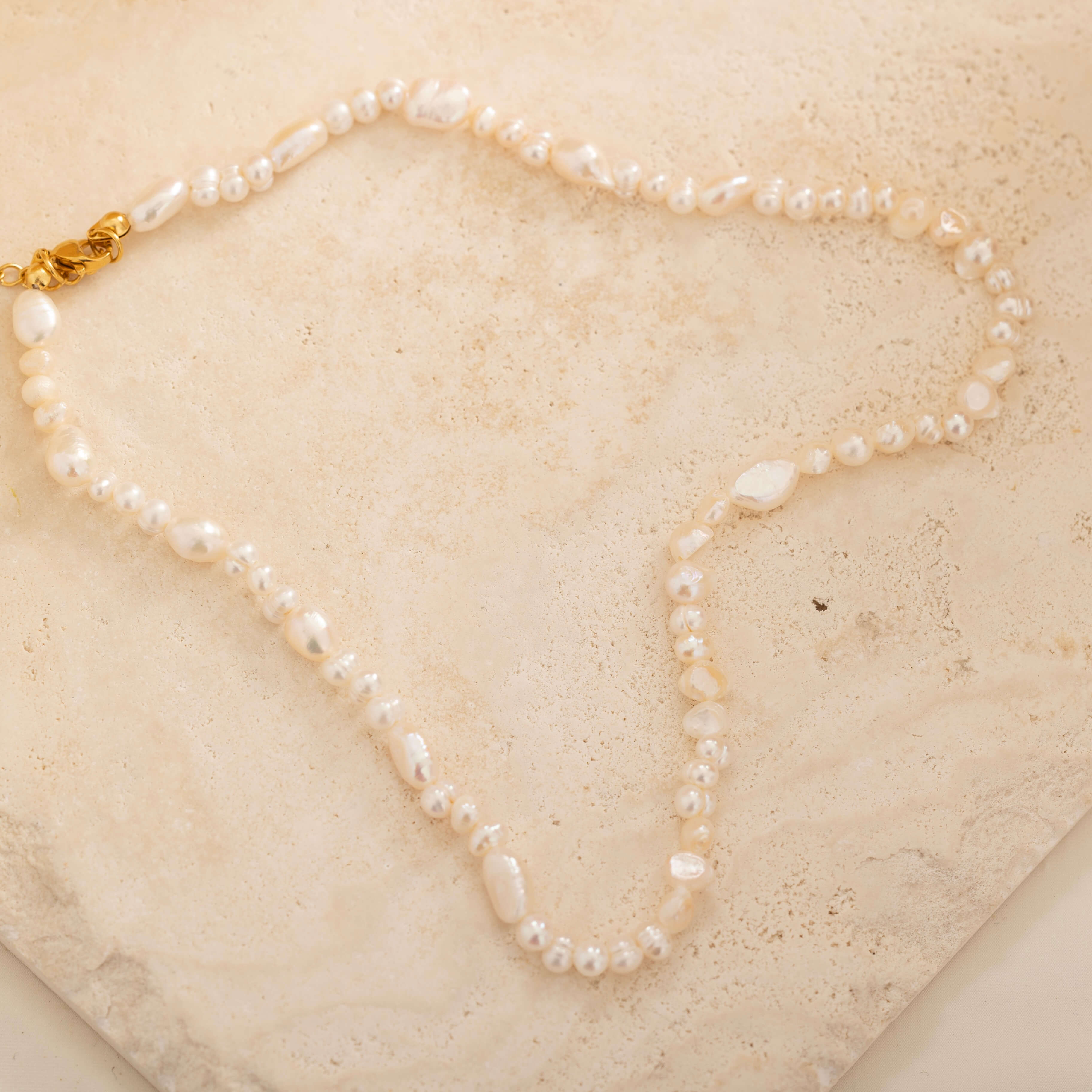 irregular pearl necklace for layering waterproof and tarnish free