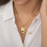 The Chariot Tarot Card Necklace with a Box Chain Style