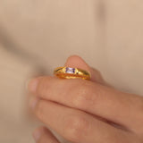 gold amethyst february birthstone ring for women