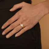 Gold STatement Vintage Diamond crystal ring