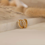 gold diamond huggie hoops