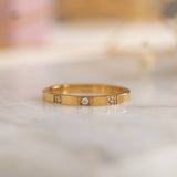 Gold Diamond Band Ring for Everyday. Waterproof and Tarnish Free