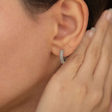 silver diamond hoop earrings