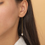 drop dangle chain pearl earrings