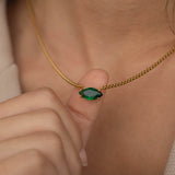 large diamond emerald necklace