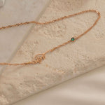 Rose Gold Birth Month Flower Necklace with Twist Chain and Birthstone