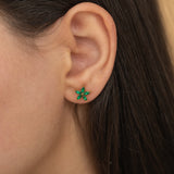 Blossom Emerald Flower Stud Earrings