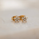 Mini Flower Pearls Stud Earrings