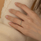 Dainty Thin Turquoise Ring for Everyday in Gold Filled