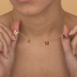 Custom Mama Necklace in gold with cable chain 