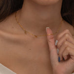 Gold Custom side initial necklace with custom chain styles. It is waterproof and tarnish free. 