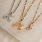 Gold Filled, Silver, Rose Gold Initial Heart Charm Necklace for Mom. Waterproof and tarnish Free Jewelry