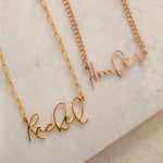 Rose Gold and Gold Filled Personalized Name Necklace with Custom Chain style