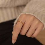 Gold Diamond Band Ring for Everyday. Waterproof and Tarnish Free