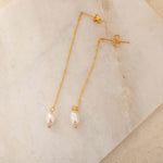 waterproof gold chain pearl earrings 