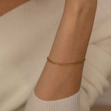 Gold Dainty Figaro Chain Bracelet for Women and everyday wear