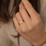 4mm Gold Wedding Band Ring for Everyday. Waterproof Ring and Tarnish Free Jewelry