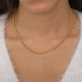 Dainty Gold Beads Chain Necklace for LAyering. Waterproof and Tarnish Free Jewelry