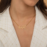 Gold Filled Custom Name Necklace with Twist Chain Necklace