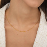 Waterproof Gold Filled Sideways Initial Letter Necklace with dainty chain style