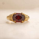 vintage garnet tarnish free birthstone signet ring 