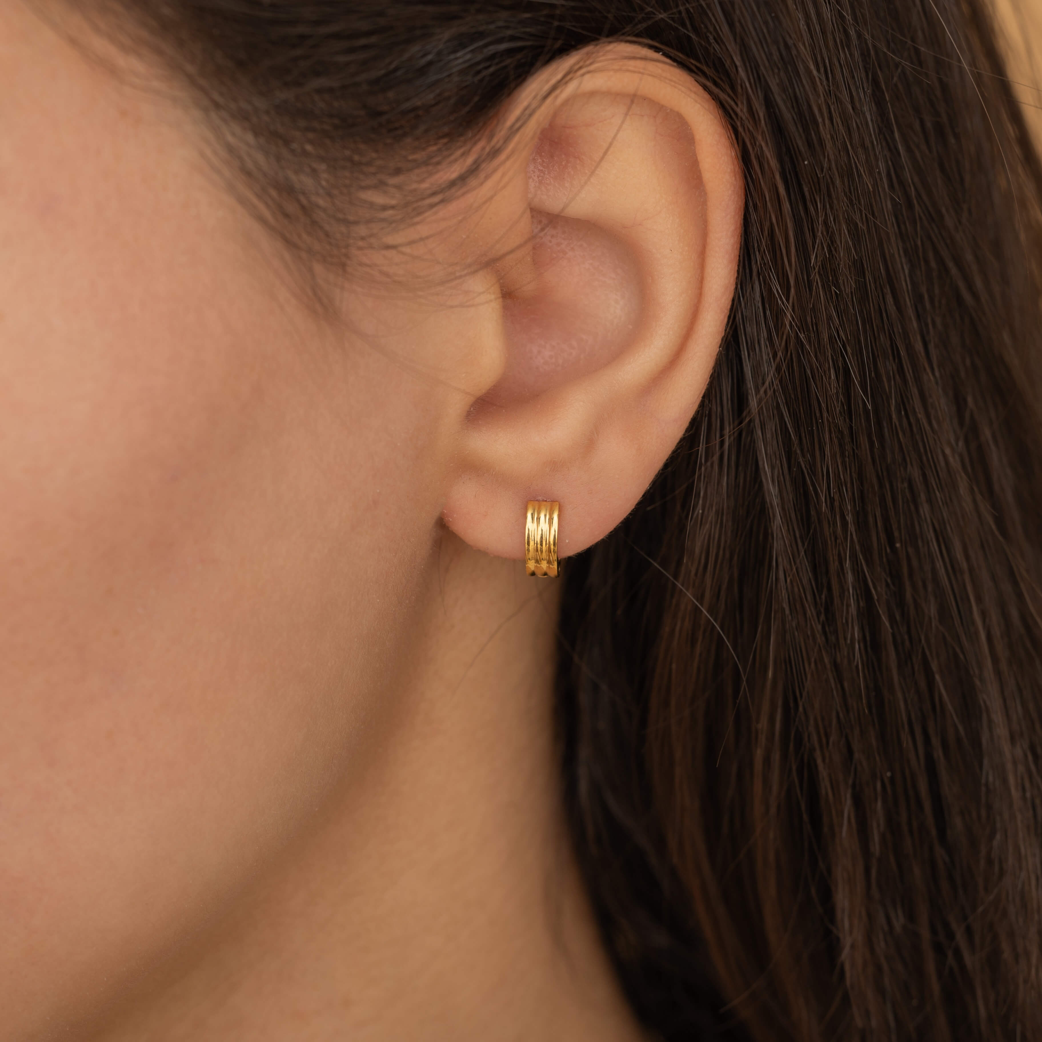 waterproof tiny gold huggie hoop earrings