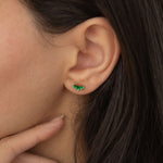 birthday gift for mom emerald stud marquise earrings